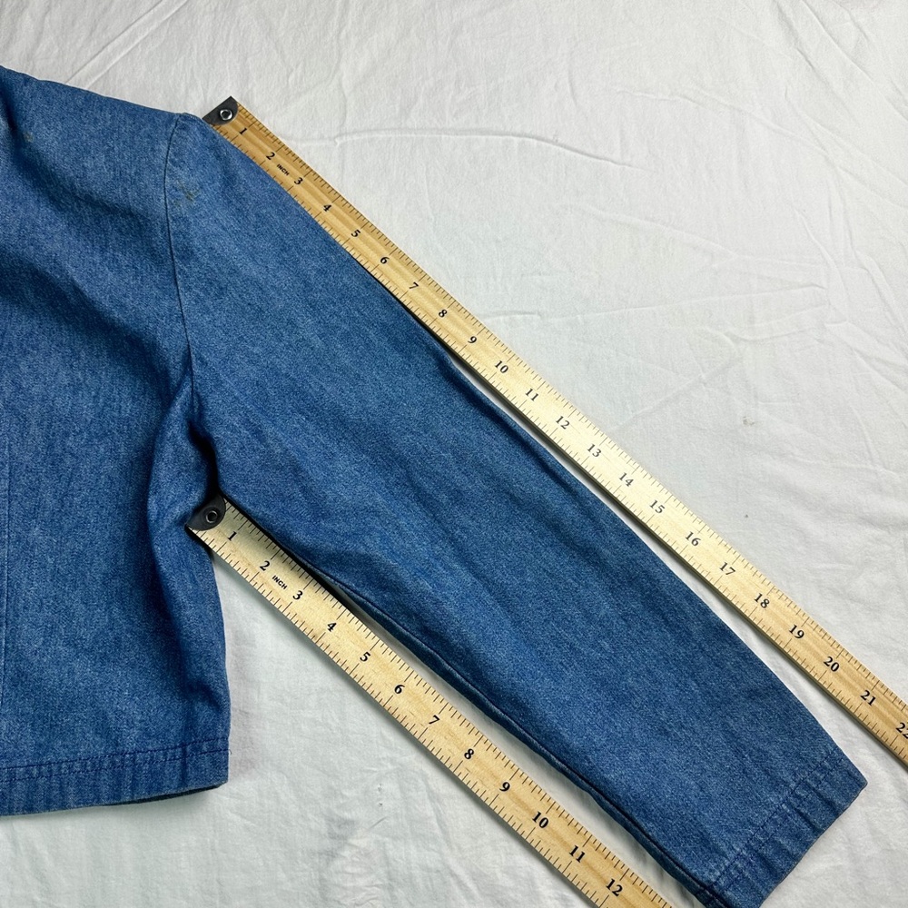 💙✨ Vintage Cropped Denim‎ Jacket Gold Buttons 80s 90s Chic ✨💙 - Picture 8 of 11